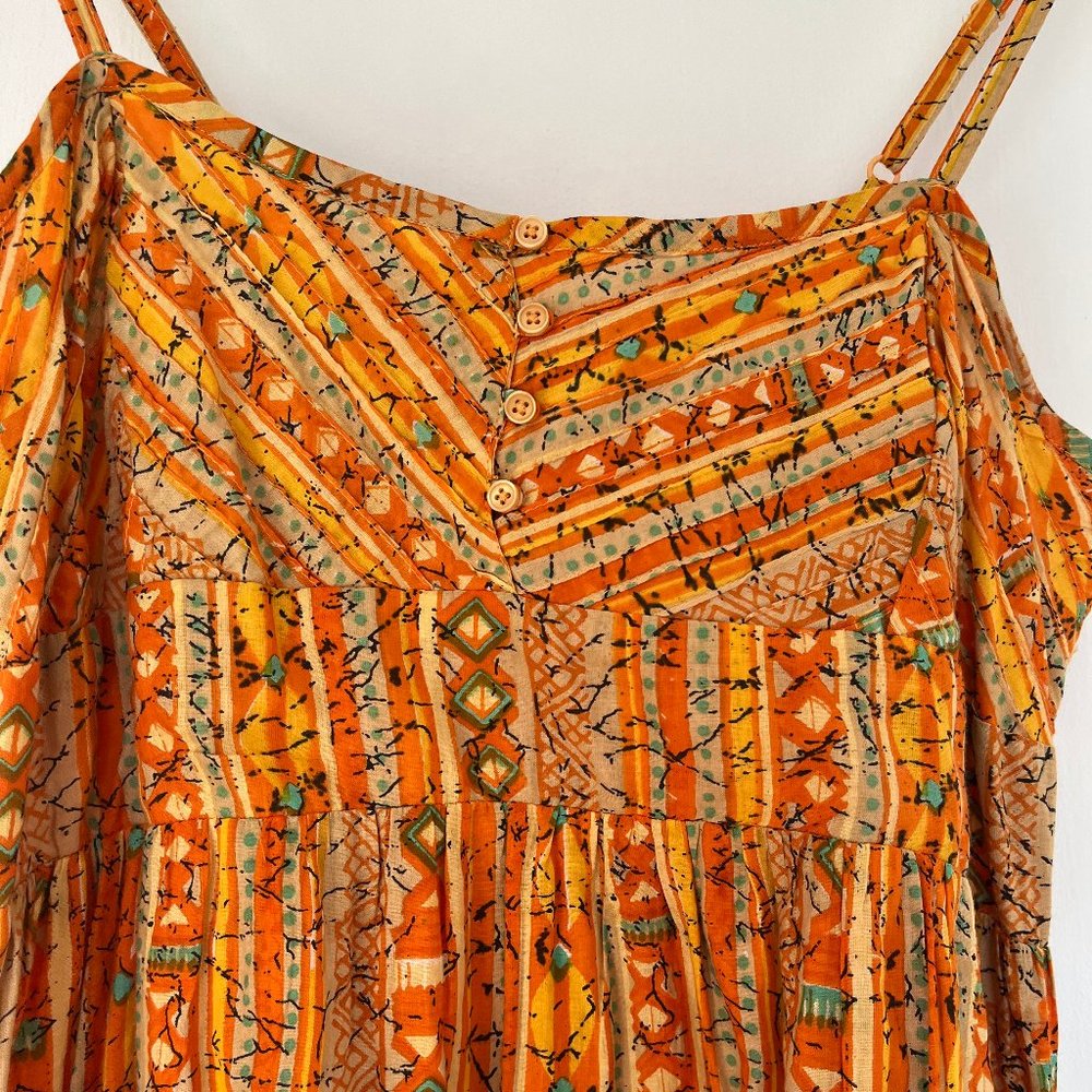 WORLD MARKET Orange Cotton Maxi Dress